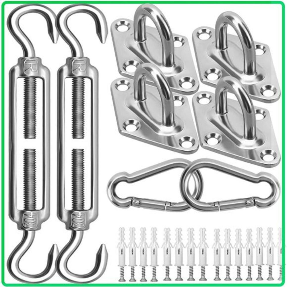 Sun Shade Sail Hardware Kit - 6 Inch 304 Stainless Steel Sunshades Canopy